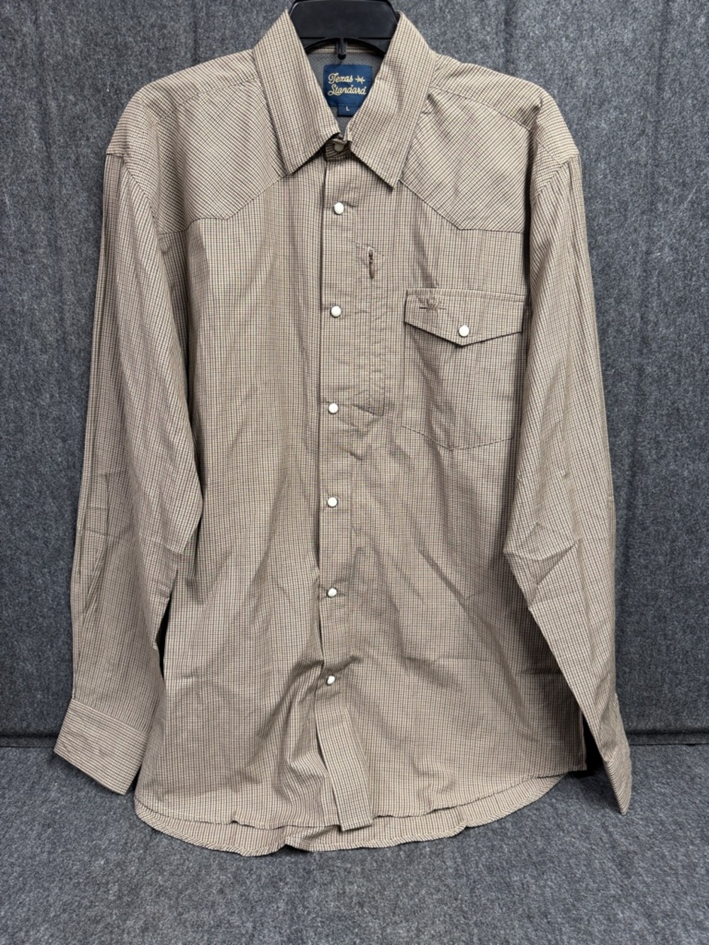 Texas Standard Men's Tan Check Western Button-Down Shirt